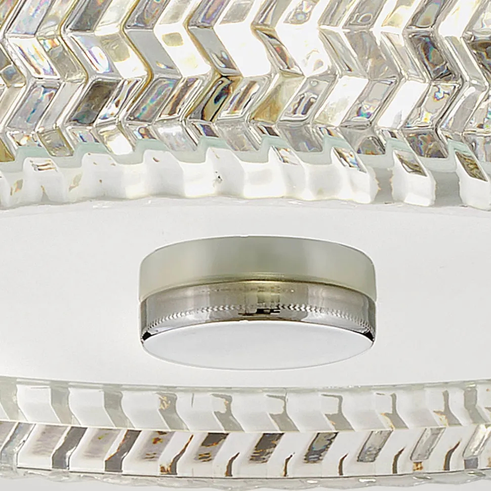 Deckenleuchte rund Ø 30,5 cm Chrom E27 Kristall Schirm