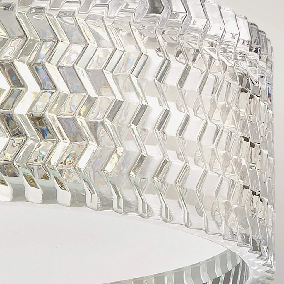 Deckenleuchte rund Ø 30,5 cm Chrom E27 Kristall Schirm