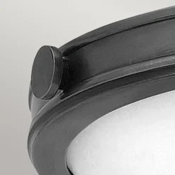 Deckenleuchte rund Ø 48,3 cm Schwarz Weiß Metall Glas