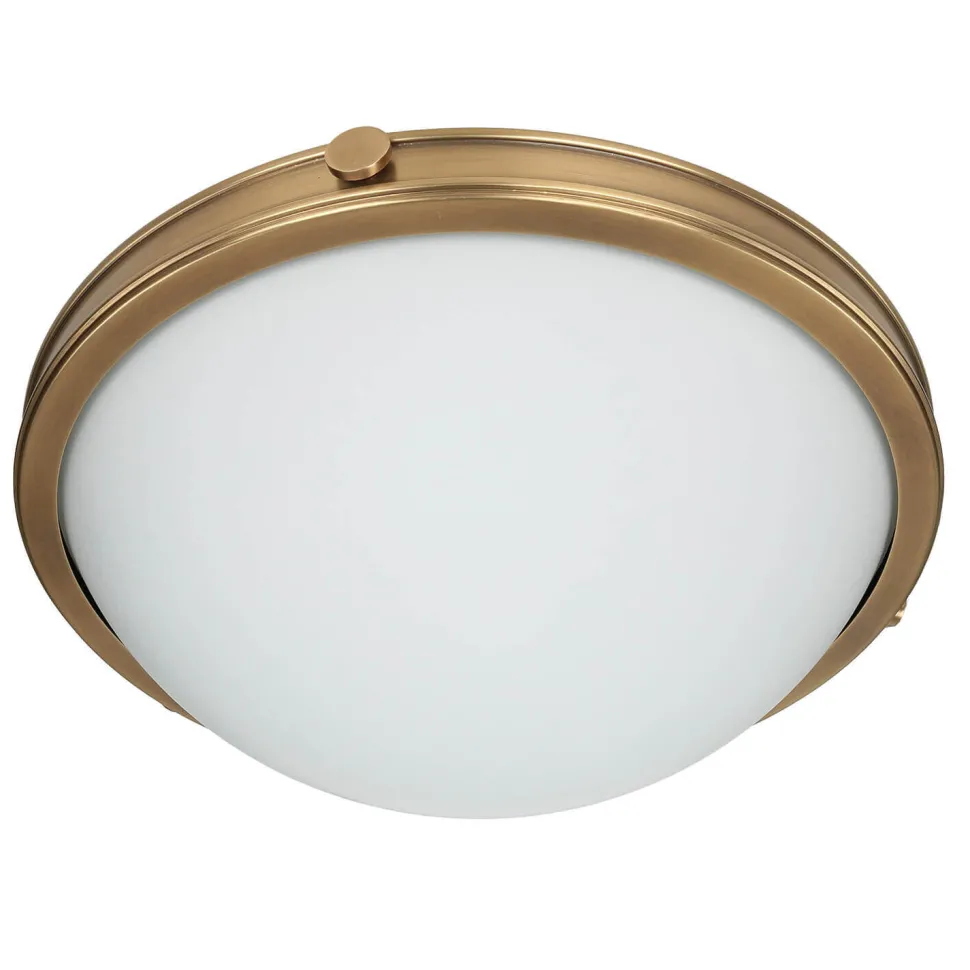 Deckenleuchte rund blendarm in Messing Weiß Wohnzimmer