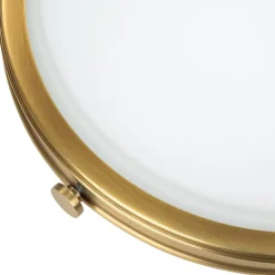 Deckenleuchte rund blendarm in Messing Weiß Wohnzimmer