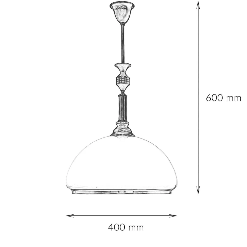 Deckenleuchte rund Ø40cm Messing antik Weiß Lampe