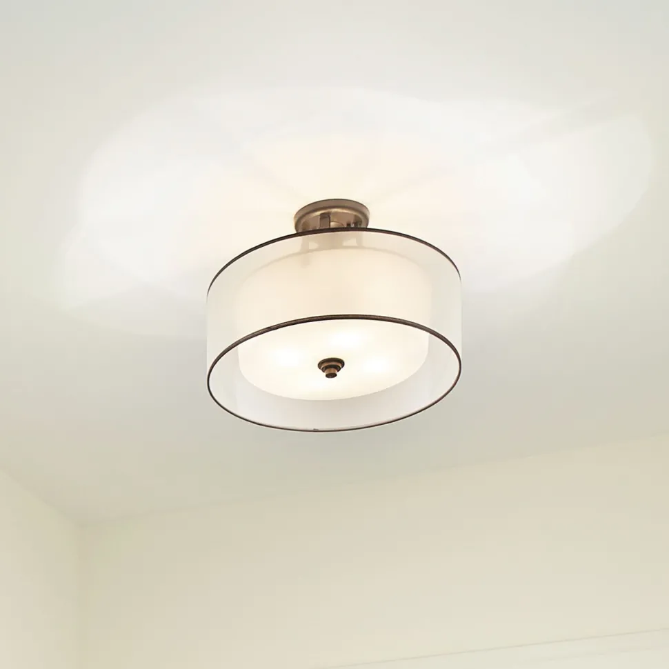 Deckenleuchte rund in Weiß Bronze antik CANELADO