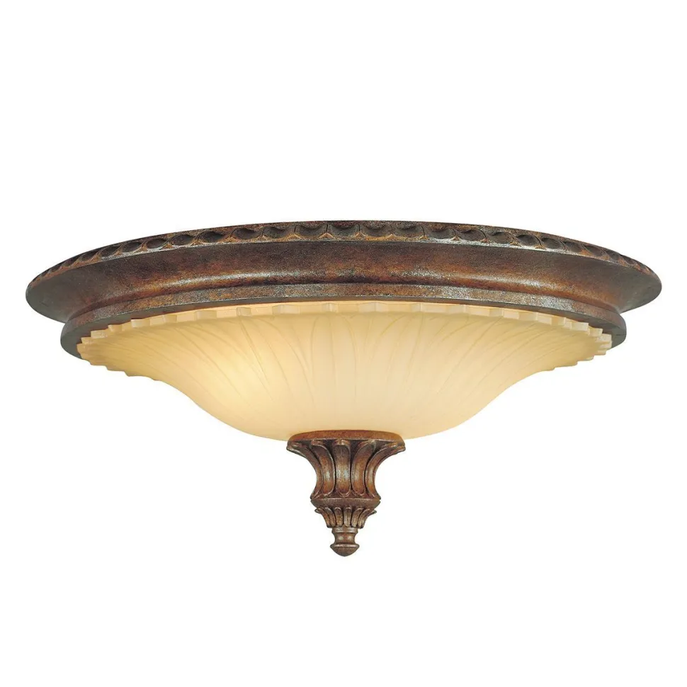 Deckenleuchte Rustikal Ø44,5cm Glas Metall in Bronze