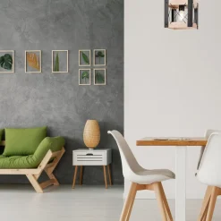 Deckenleuchte Rustikal eckig B: 20 cm klein E27 Holz Metall