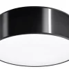 Deckenleuchte Schwarz Ø 25 cm rund flach E27 ATISS