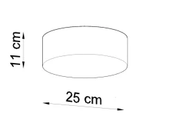 Deckenleuchte Schwarz Ø 25 cm rund flach E27 ATISS