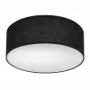 Deckenleuchte Schwarz Ø 35 cm rund flach Stoff blendarm E27