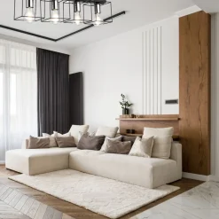 Deckenleuchte Schwarz Chrom Metall 61 cm lang 4-flammig E27