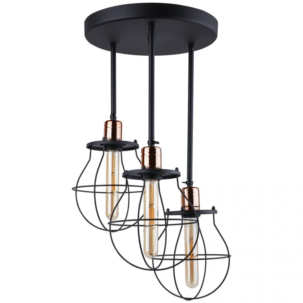 Deckenleuchte Schwarz Kupfer Ø 35 cm 3-flammig E27 Metall