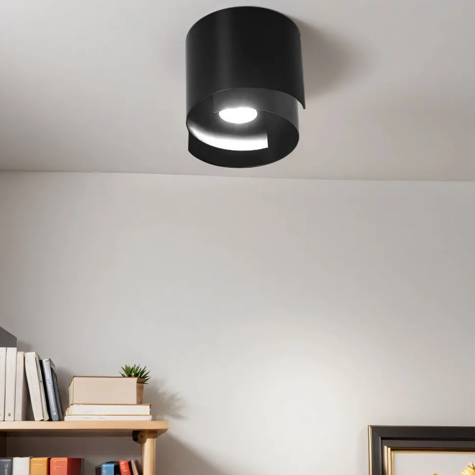 Deckenleuchte Schwarz Metall rund Modern GU10