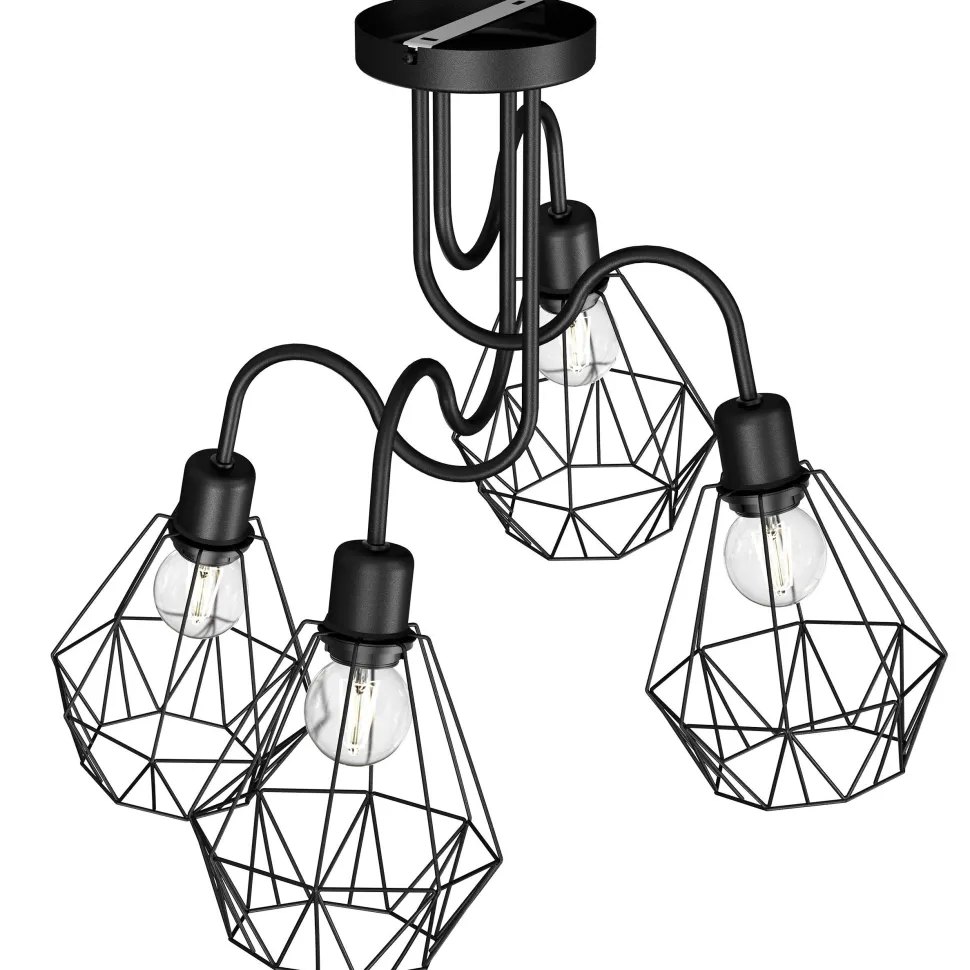 Deckenleuchte Schwarz Metall Retro E27 ARIYAN