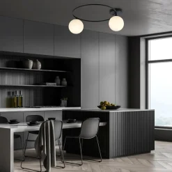 Deckenleuchte Schwarz Weiß E14 Ø 47 cm blendarm