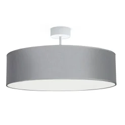 Deckenleuchte Stoff Ø 50 cm rund für 3x E27 Grau Modern