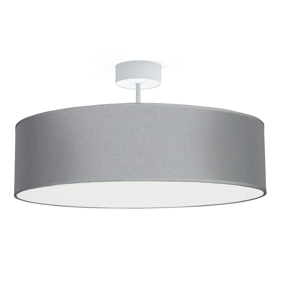 Deckenleuchte Stoff Ø 50 cm rund für 3x E27 Grau Modern