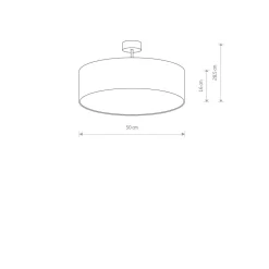 Deckenleuchte Stoff Ø 50 cm rund für 3x E27 Grau Modern