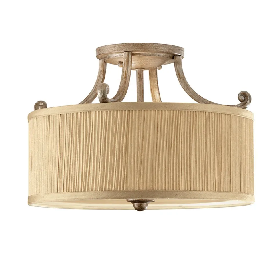 Deckenleuchte Stoff Ø36cm rund Klassisch Wohnzimmer