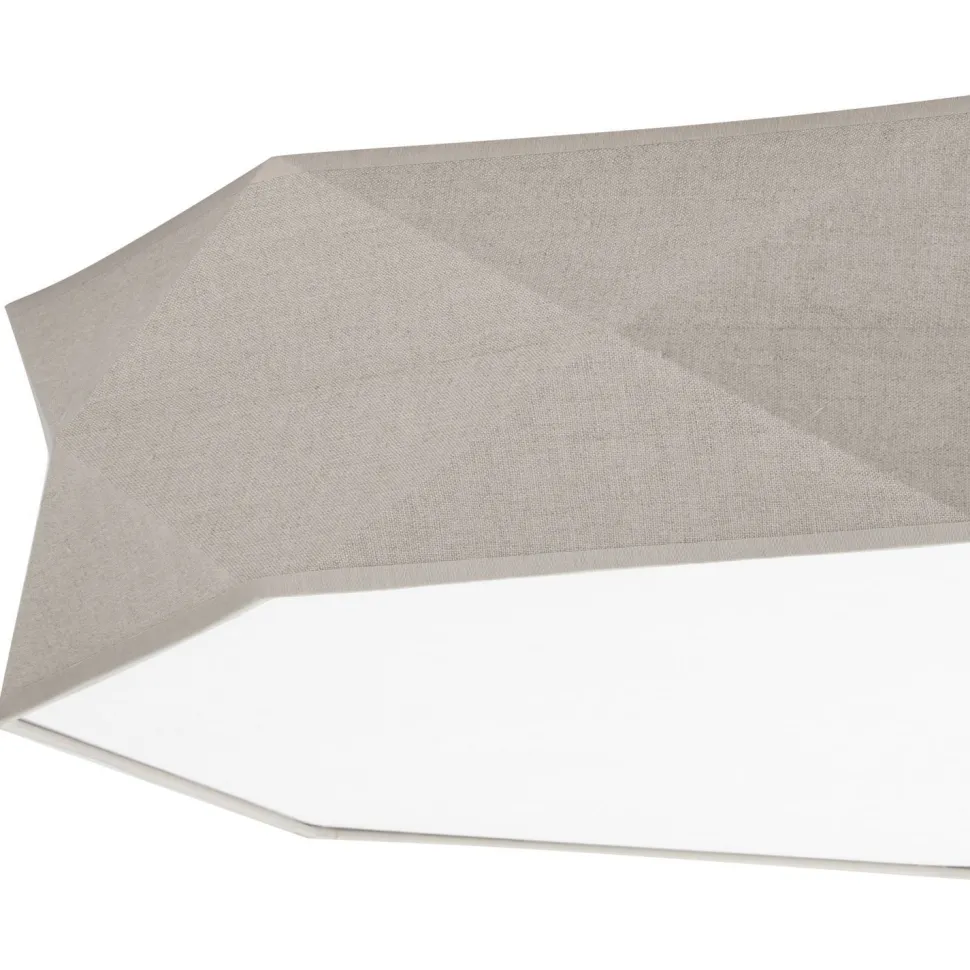 Deckenleuchte Stoff Leinen 78 cm breit blendarm 6x E27