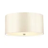 Deckenleuchte Stoff rund in Creme Chrom Ø46cm
