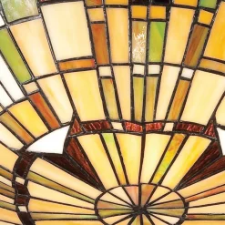 Deckenleuchte Tiffany Stil Buntglas Ø 42 cm rund 2x E27