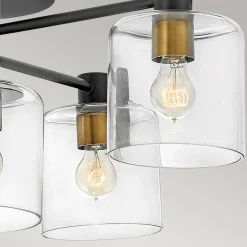 Deckenleuchte verstellbar B: 80-144 cm groß Metall glas