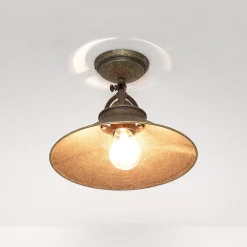 Deckenleuchte Vintage aus Messing in Bronze Antik