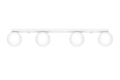 Deckenleuchte Weiß 88 cm lang Glas Metall 4-flammig G9