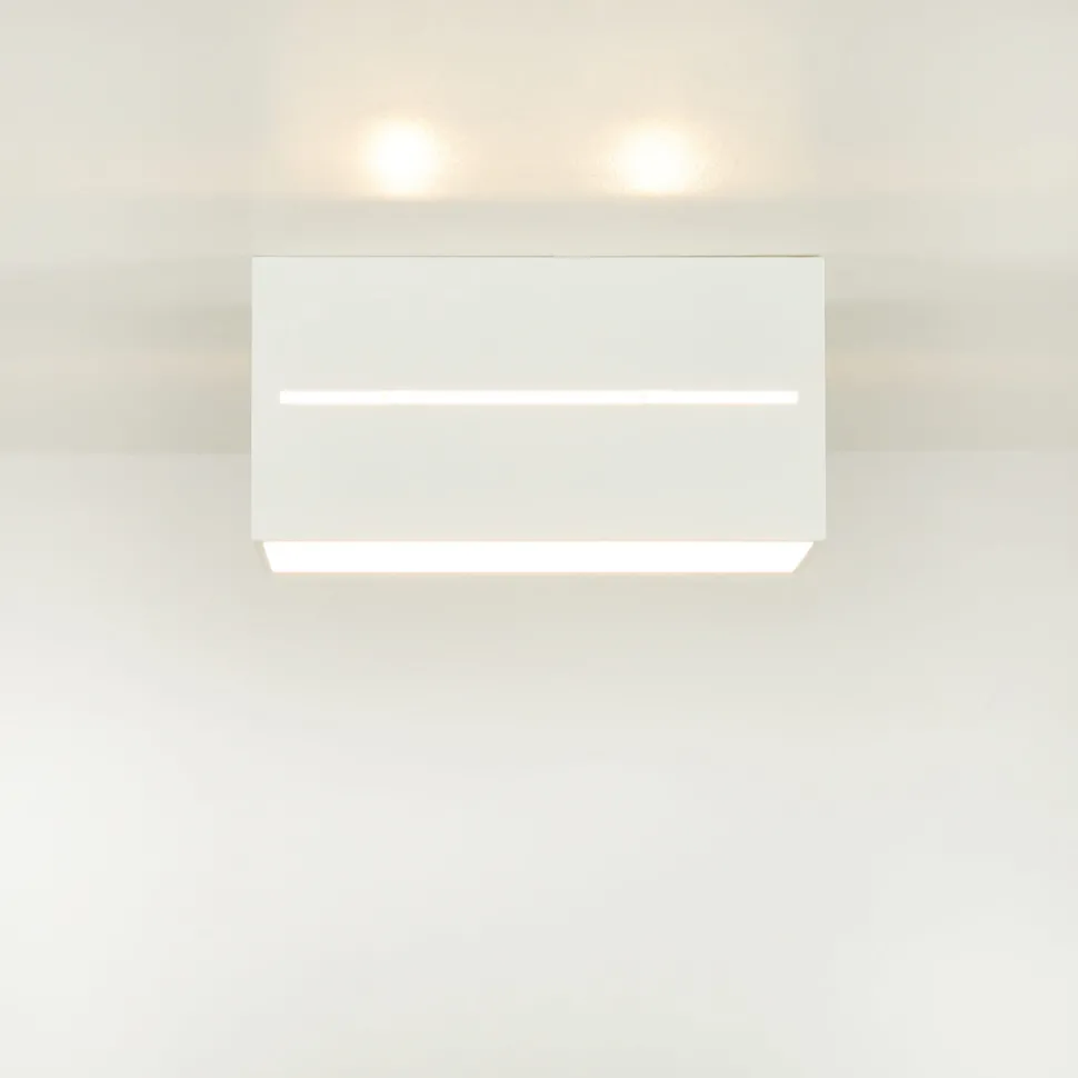 Deckenleuchte Weiß Aluminium L:20cm eckig Modern 2x G9