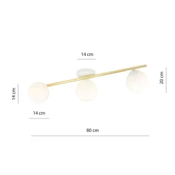 Deckenleuchte Weiß Gold 80 cm 3-flammig LUISELLA