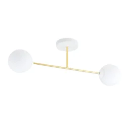 Deckenleuchte Weiß Gold 2-flammig 55 cm E14 ANNETTA