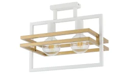 Deckenleuchte Weiß Gold Metall E27 40,5 cm lang elegant