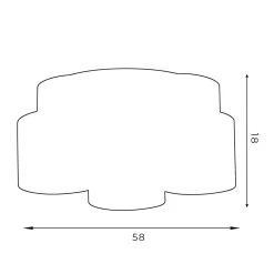 Deckenleuchte Weiß Gold Stoff Metall E27 rund Ø58 cm