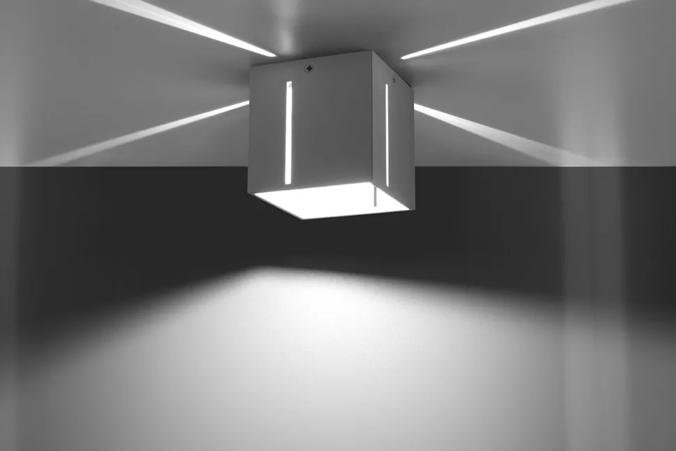 Deckenleuchte Weiß klein B:10cm eckig Modern FUFIA