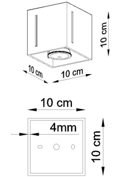 Deckenleuchte Weiß klein B:10cm eckig Modern FUFIA