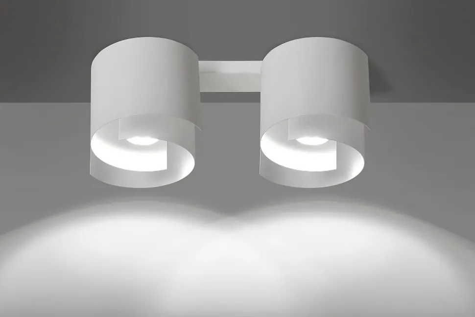 Deckenleuchte Weiß Metall Design rund 2x GU10