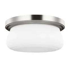 Deckenleuchte Weiß Nickel rund Ø33cm Metall Glas