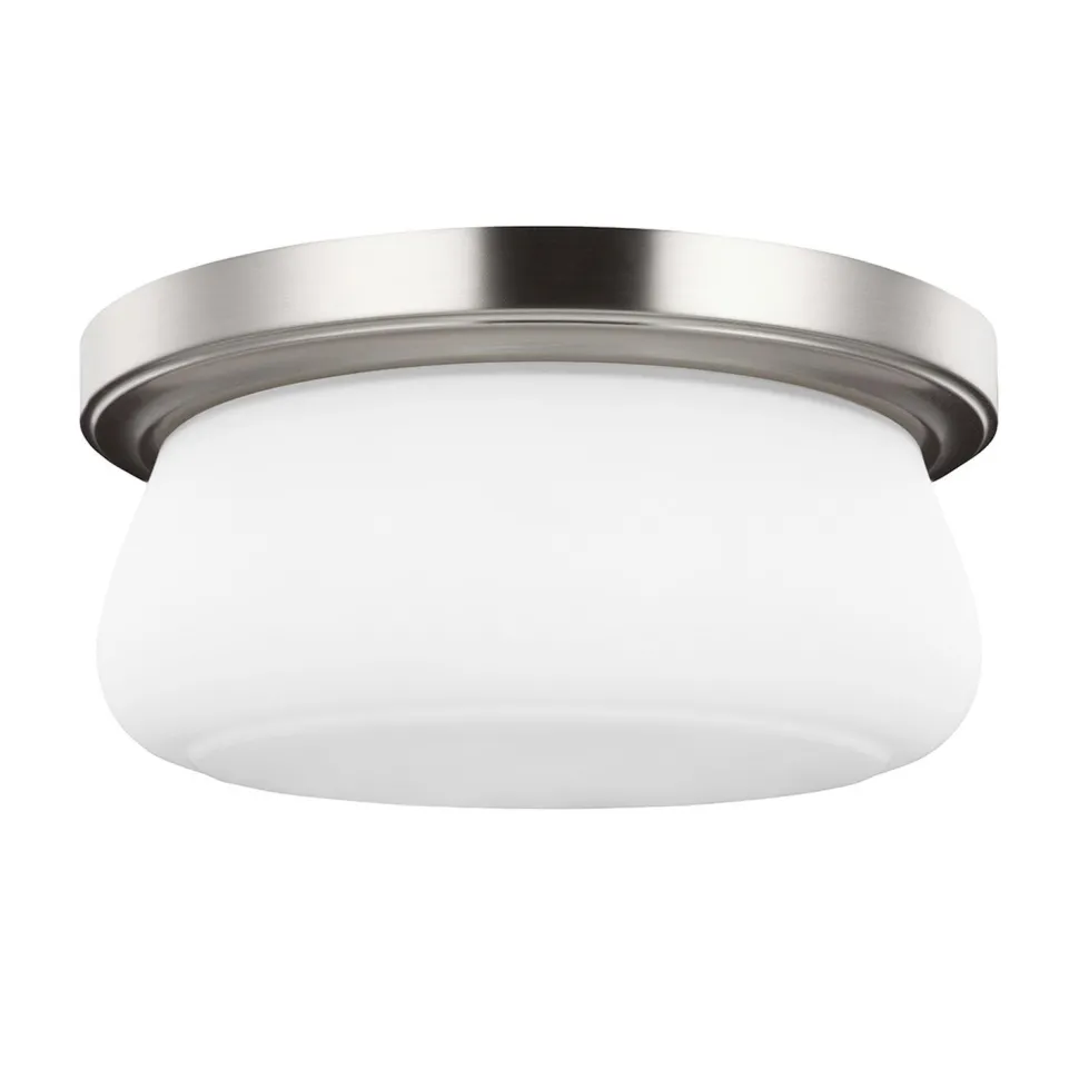 Deckenleuchte Weiß Nickel rund Ø33cm Metall Glas