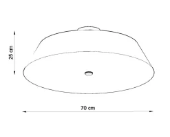 Deckenleuchte Weiß Stoff Glas rund Ø 70 cm blendarm