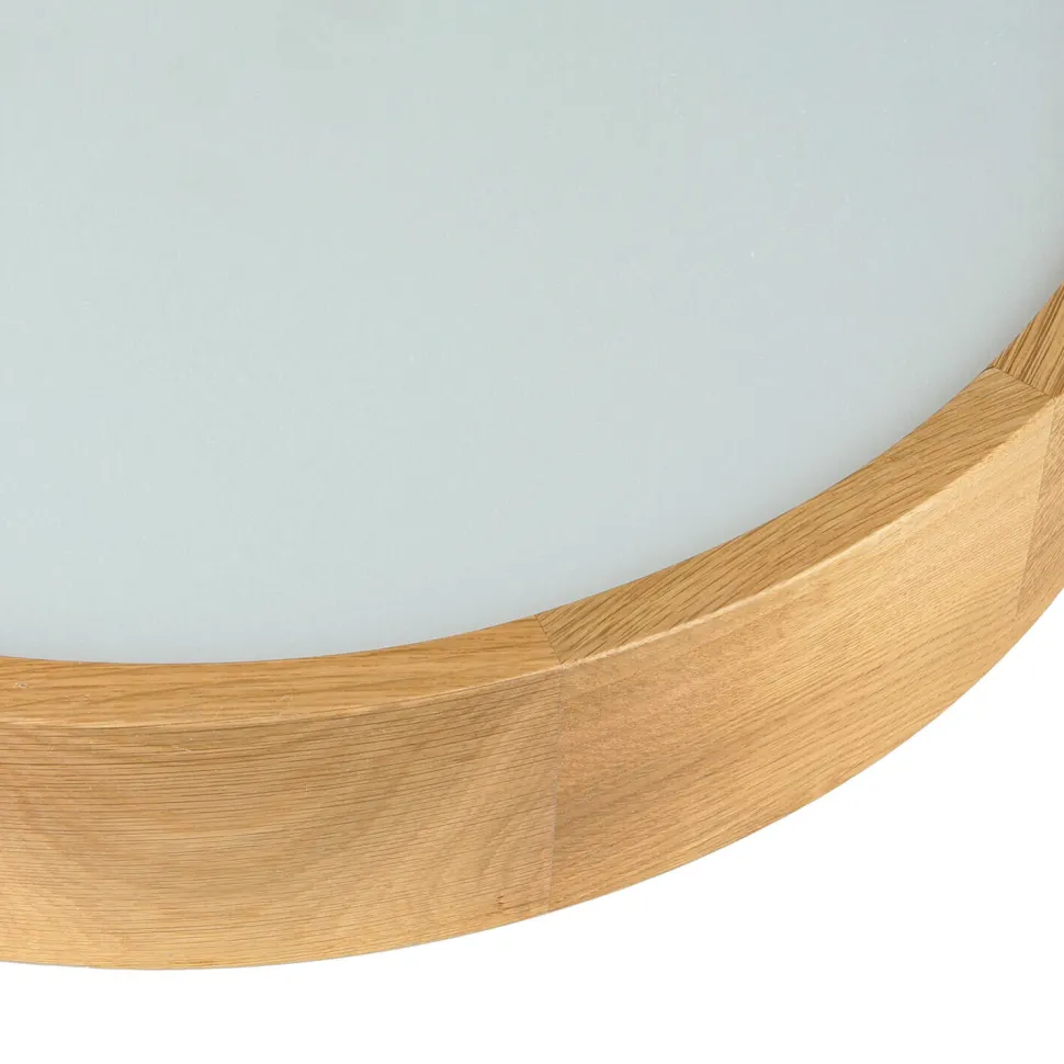 Deckenleuchte Wohnzimmer Rund Braun Holz 3-flmg