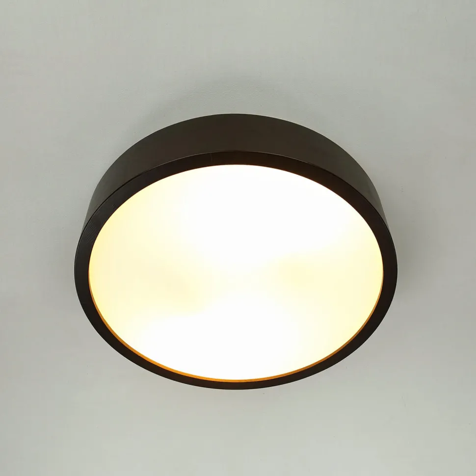 Deckenleuchte Wohnzimmer Rund Holzlampe Braun