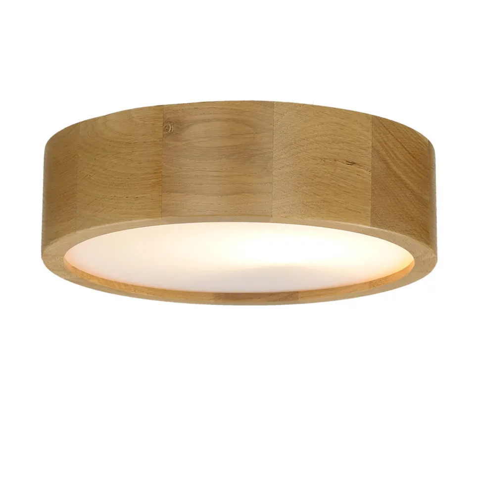 Deckenleuchte Wohnzimmer Eiche rund Holz Lampe