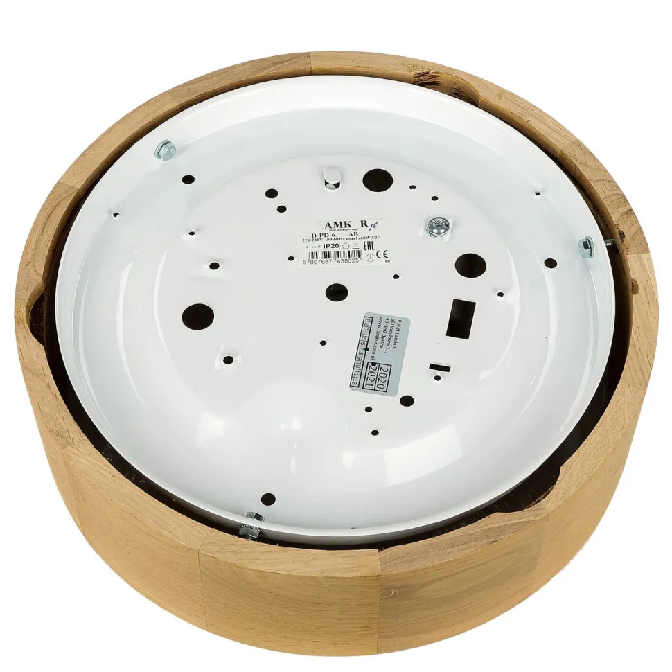 Deckenleuchte Wohnzimmer Eiche rund Holz Lampe