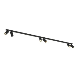 Deckenspot 200 cm groß 6-flammig GU10 in Schwarz Gold Modern