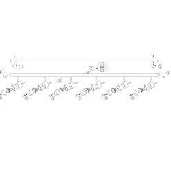 Deckenspot beweglich Metall 134 cm inkl. GU10 6-flmg