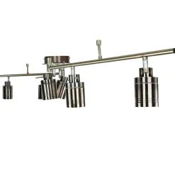 Deckenspot 6-flammig IP44 GU10 in Messing Antik Metall Bad