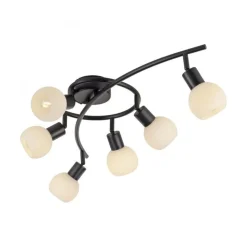 Deckenspot Glas Metall 6-flammig inkl E14 5 W flexibel