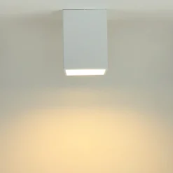 Deckenspot GU10 Weiß Metall eckig 11,5 cm breit DOWNLIGHT