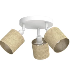Deckenspot Jute Metall Weiß Ø34 cm E27 flexibel