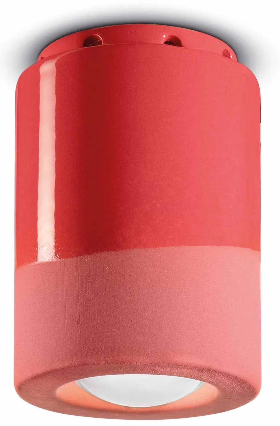 Deckenspot Keramik rund D: 8,5 cm Aufputz Koralle E14