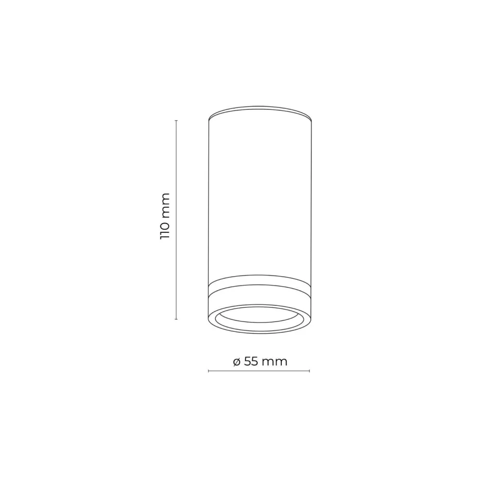 Deckenspot Metall Ø 5,5 cm H: 11 cm klein rund Schwarz GU10